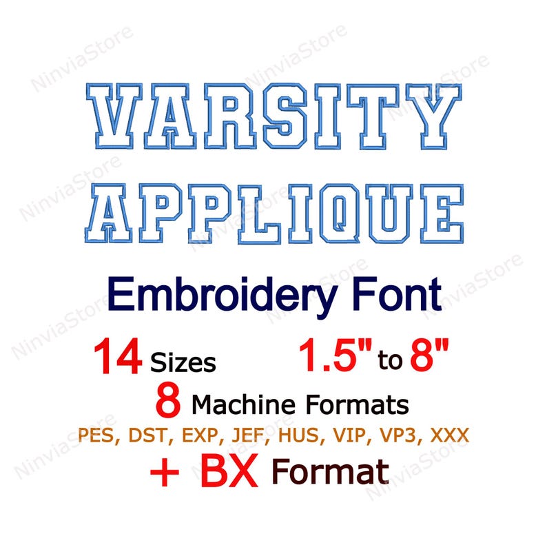 Varsity Stickerei Schrift, Maschinenstickerei, Monogramm ONE, Alphabet PES Schrift zum Sticken, Varsity Stickerei Schrift, ONE Bild 1