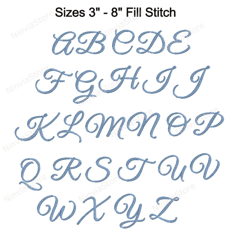 Classic Script Embroidery Font BX Font for Embroidery Etsy