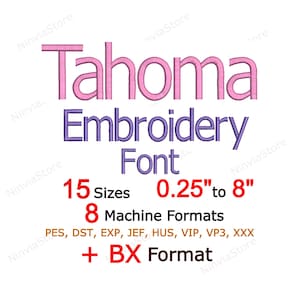 Font da ricamo Tahoma, disegno per ricamo a macchina monogramma PES BX, piccole lettere dell'alfabeto sans serif