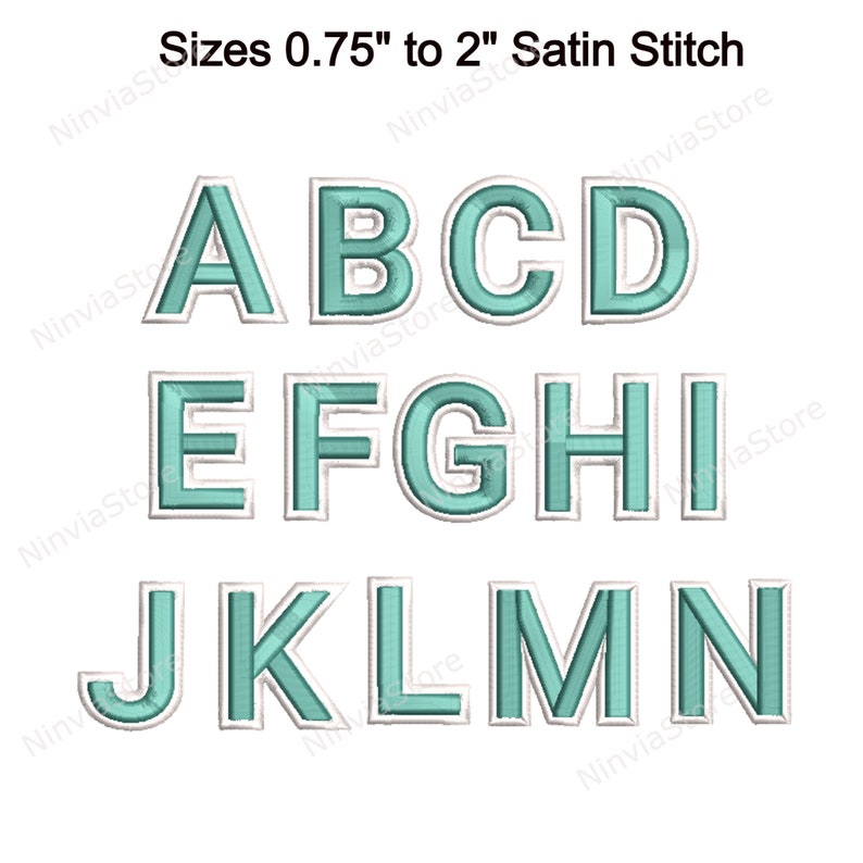 2 Colorblock Letters 3D Foam 2 Color Block Embroidery Font, 3D Puff Foam Block BX Font ...