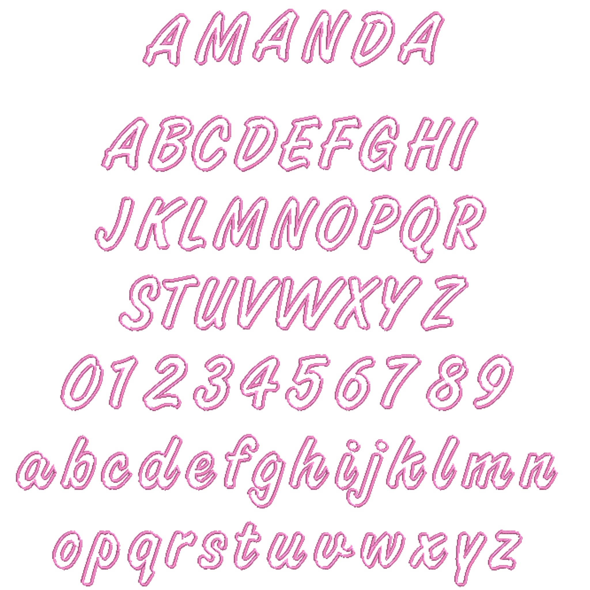 7 HUS Outline Embroidery Fonts Bundle Machine Embroidery Font Etsy