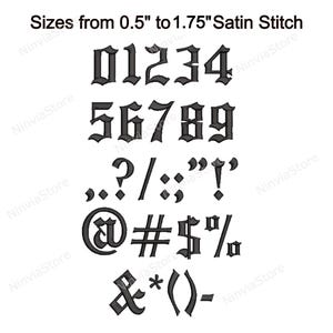 Gothic Embroidery Font, Alphabet PES Font for Embroidery, Machine Monogram BX Font, Old English Embroidery font pe, Small Font Old England image 5