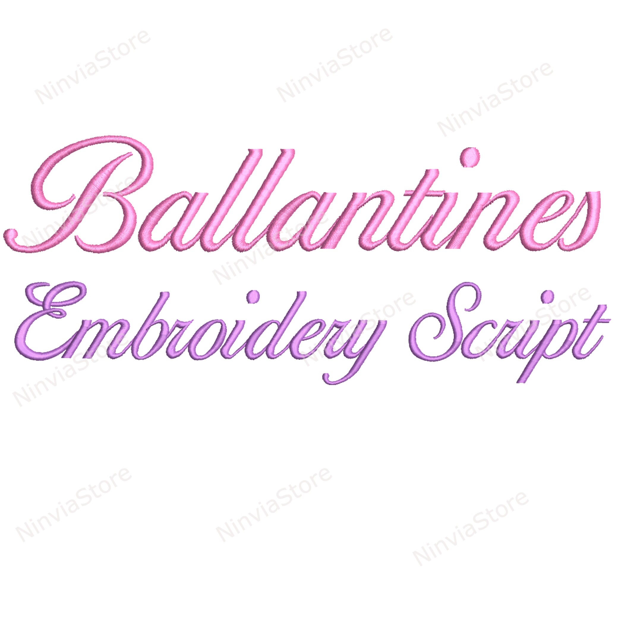 Ballantines Script Embroidery Font PES Monogram Font Pe Etsy Australia