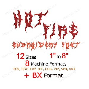 Hot Fire Halloween Embroidery Font, BX PES Monogram Alphabet Machine Embroidery Design, Helloween Letters