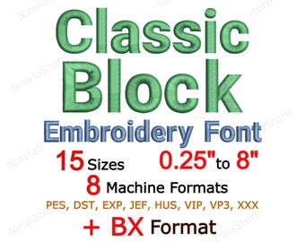 Block Embroidery Font, Block BX Font, Monogram Alphabet Machine Embroidery Design, Block pe Font for Embroidery, Small PES font bx, DST, jef