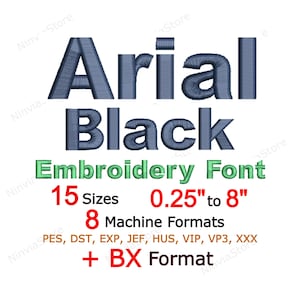 Arial Black Embroidery Font, Monogram Machine Embroidery Design - PES, BX, DST