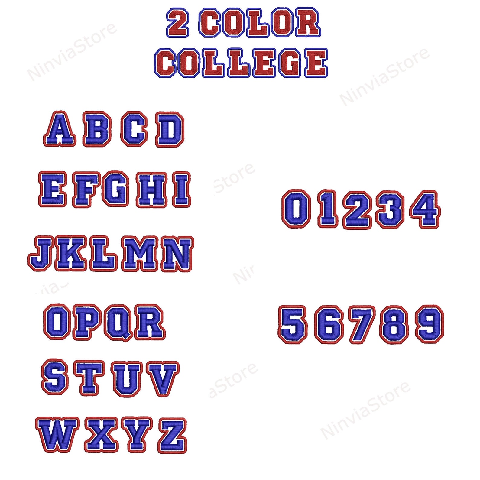 7 BX Two-color Embroidery Fonts Bundle, Machine Embroidery Font BX ...