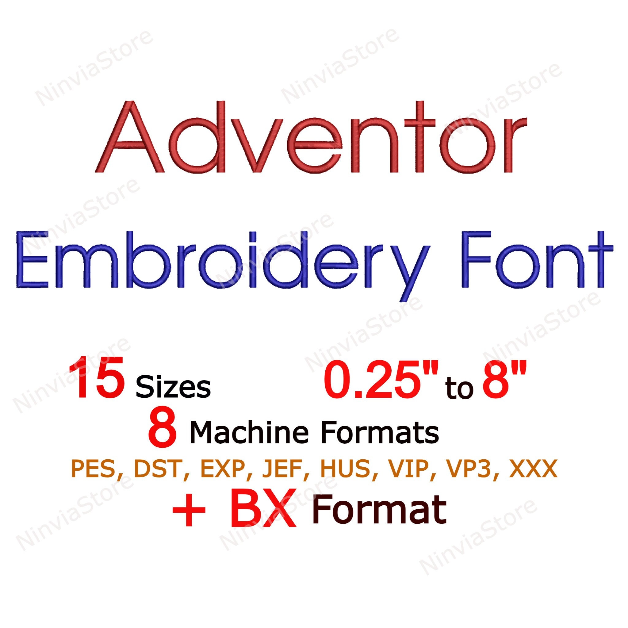 Adventor Embroidery Font, Monogram Alphabet Machine Embroidery Design, BX Font, pe Font for Embroidery, Small Embroidery font PES BX dst jef