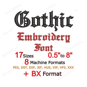 Gothic Embroidery Font, Alphabet PES Font for Embroidery, Machine Monogram BX Font, Old English Embroidery font pe, Small Font Old England