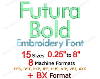 Futura Bold Embroidery Font, Monogram Alphabet Machine Embroidery Design, BX PES Sans Serif Letters