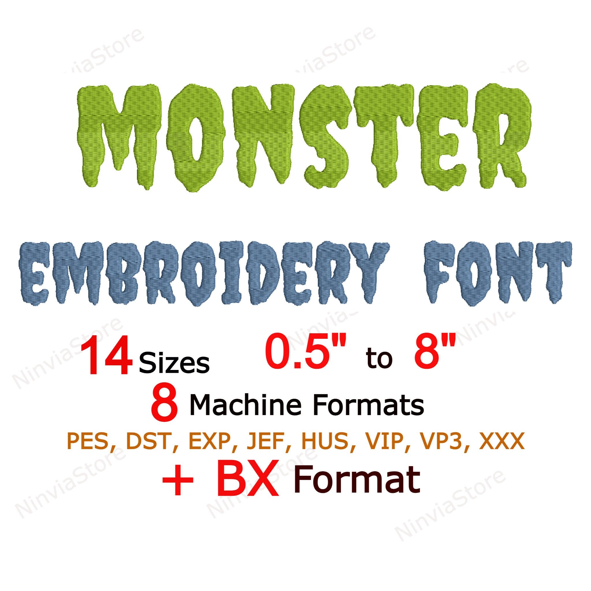 Halloween Embroidery Font BX Font for Embroidery PES Etsy