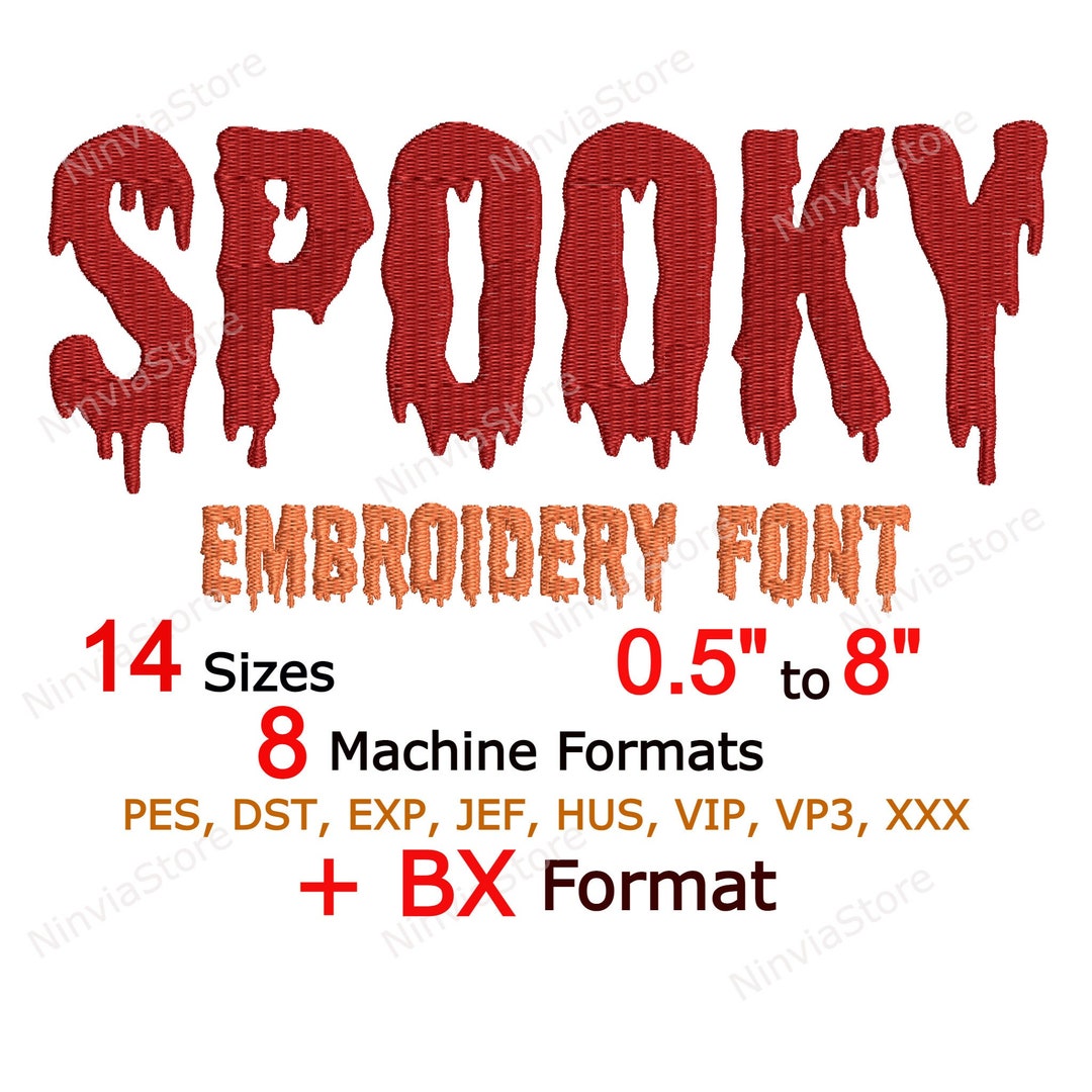 Halloween Embroidery Font, BX Font for Embroidery, PES Monogram