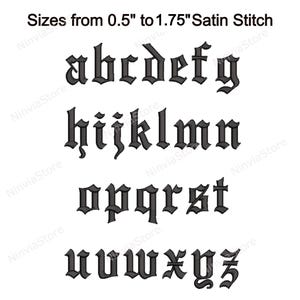 Gothic Embroidery Font, Alphabet PES Font for Embroidery, Machine Monogram BX Font, Old English Embroidery font pe, Small Font Old England image 4