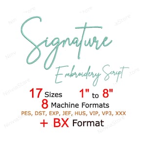 Signature Script Embroidery Font - Thin Satin Letters - Monogram Alphabet Machine Embroidery Design - BX PES + 7 Formats