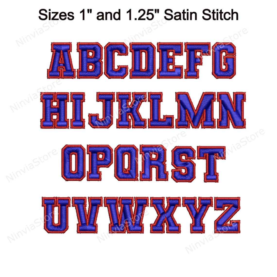 2 Color Varsity Embroidery Font BX Font Alphabet Machine Etsy