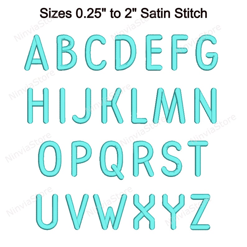 Block Rounded Embroidery Font, Monogram Alphabet Machine Embroidery ...