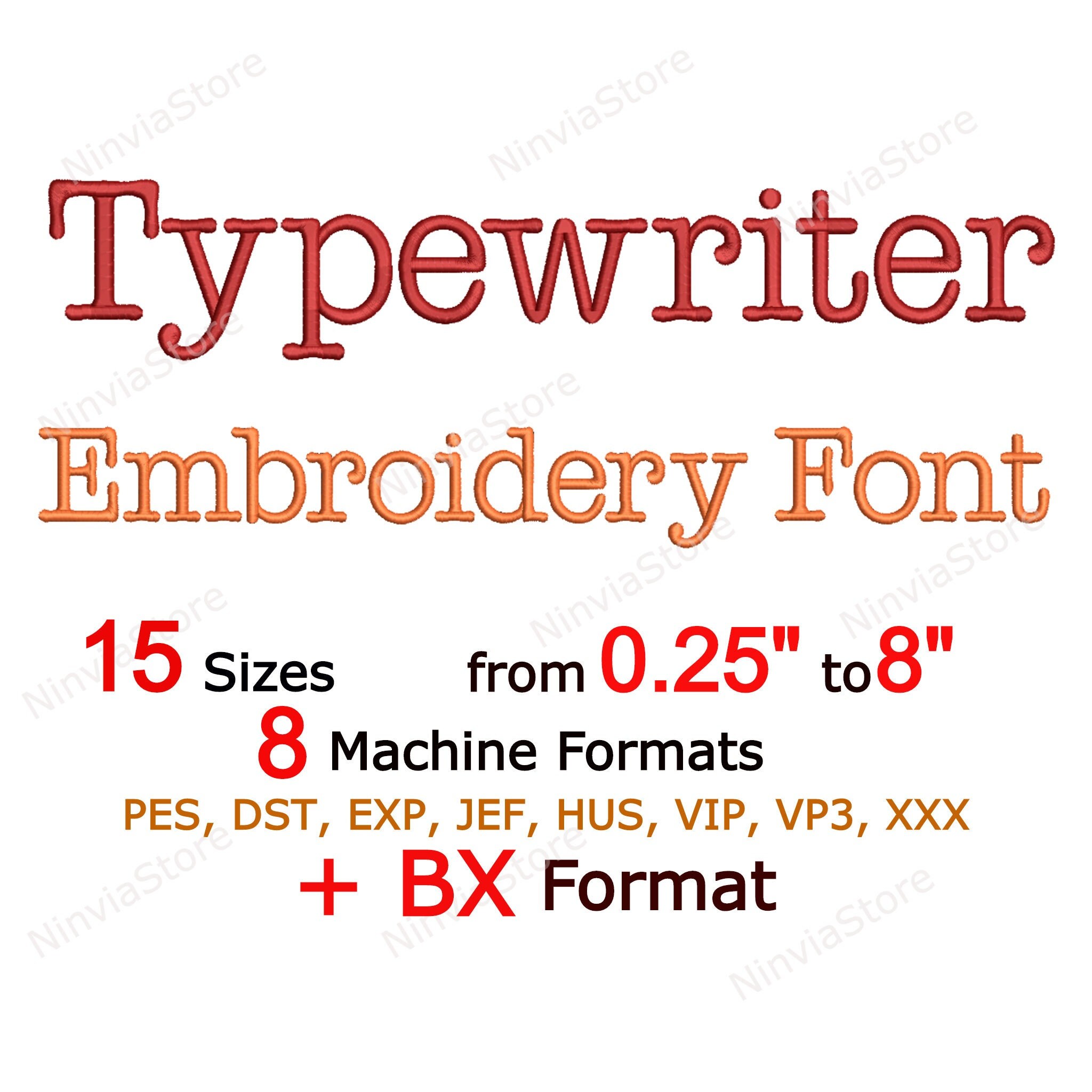 Typewriter Embroidery Font Machine Embroidery Design Etsy Australia