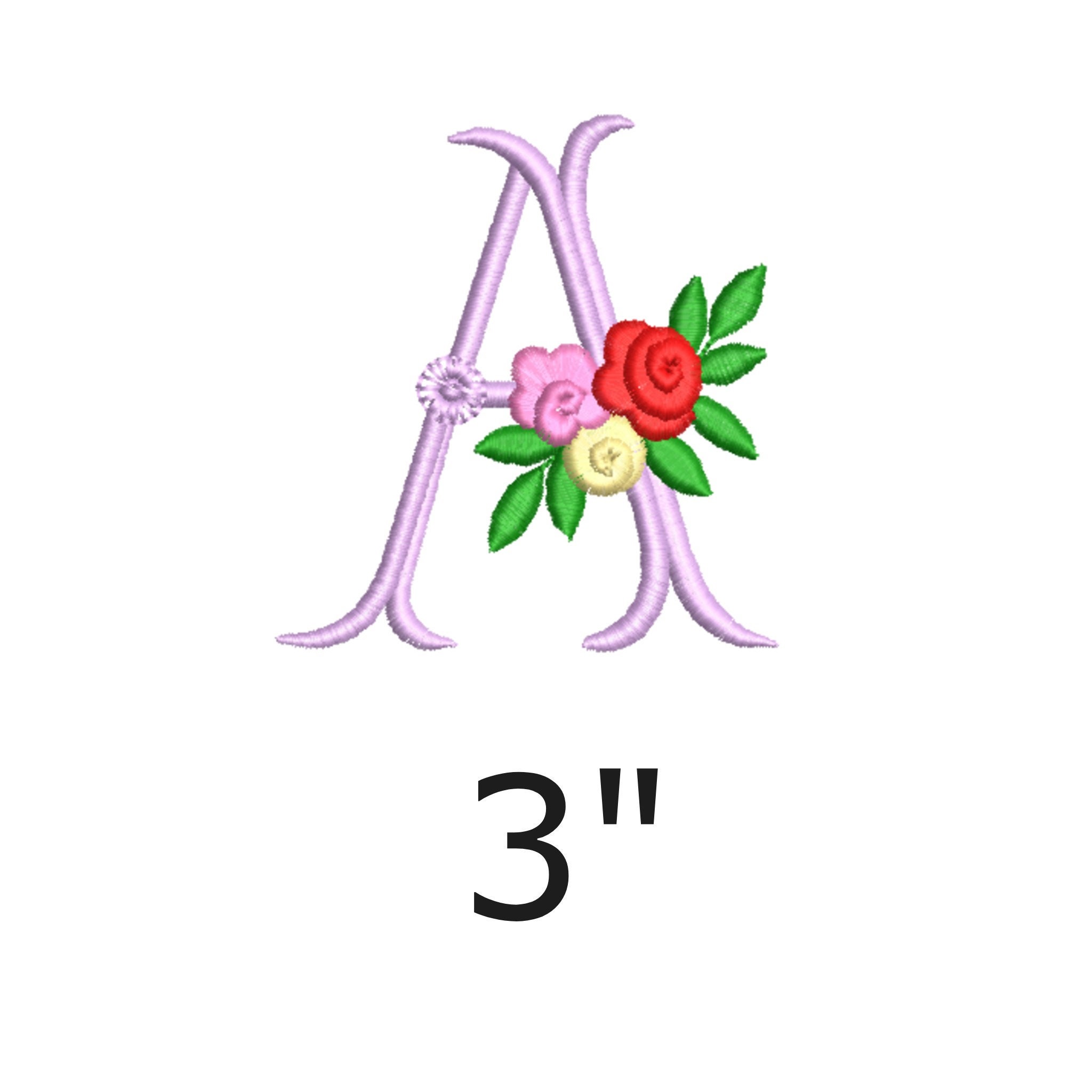 Floral Monogram Machine Embroidery Font Flower Alphabet Font Etsy