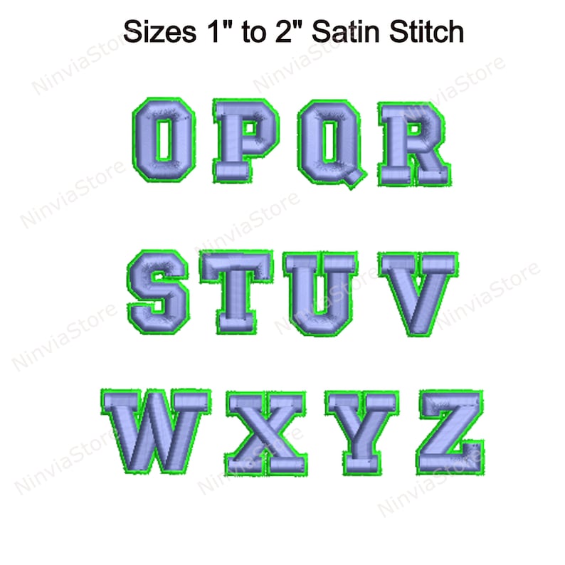 3D Foam 2 Color College Embroidery Font, 3D Puff Foam Varsity BX Font ...