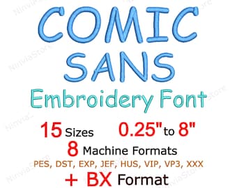 Comic Sans Stickerei Schrift, ONE Schrift, Monogramm Alphabet Maschinenstickerei, pe Schrift zum Sticken, Kleine Stickerei Schrift PES, ONE, dst