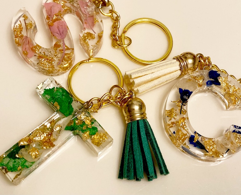 Dried Flower Resin Keychains