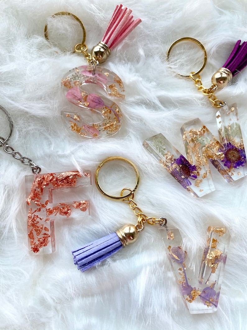 Dried Flower Resin Keychains