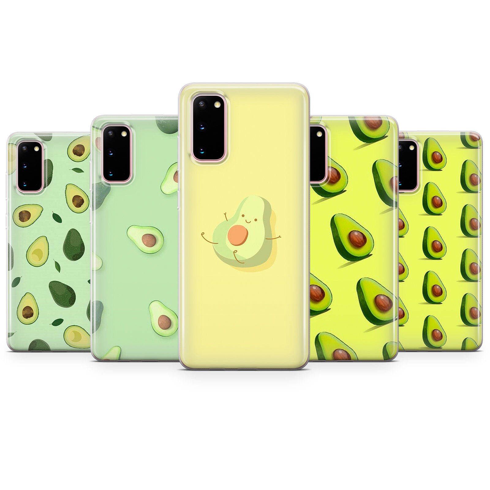 Funda de silicona líquida de aguacate verde compatible con iPhone 13 Mini,  funda de protección suave a prueba de golpes, patrón único de frutas kawaii