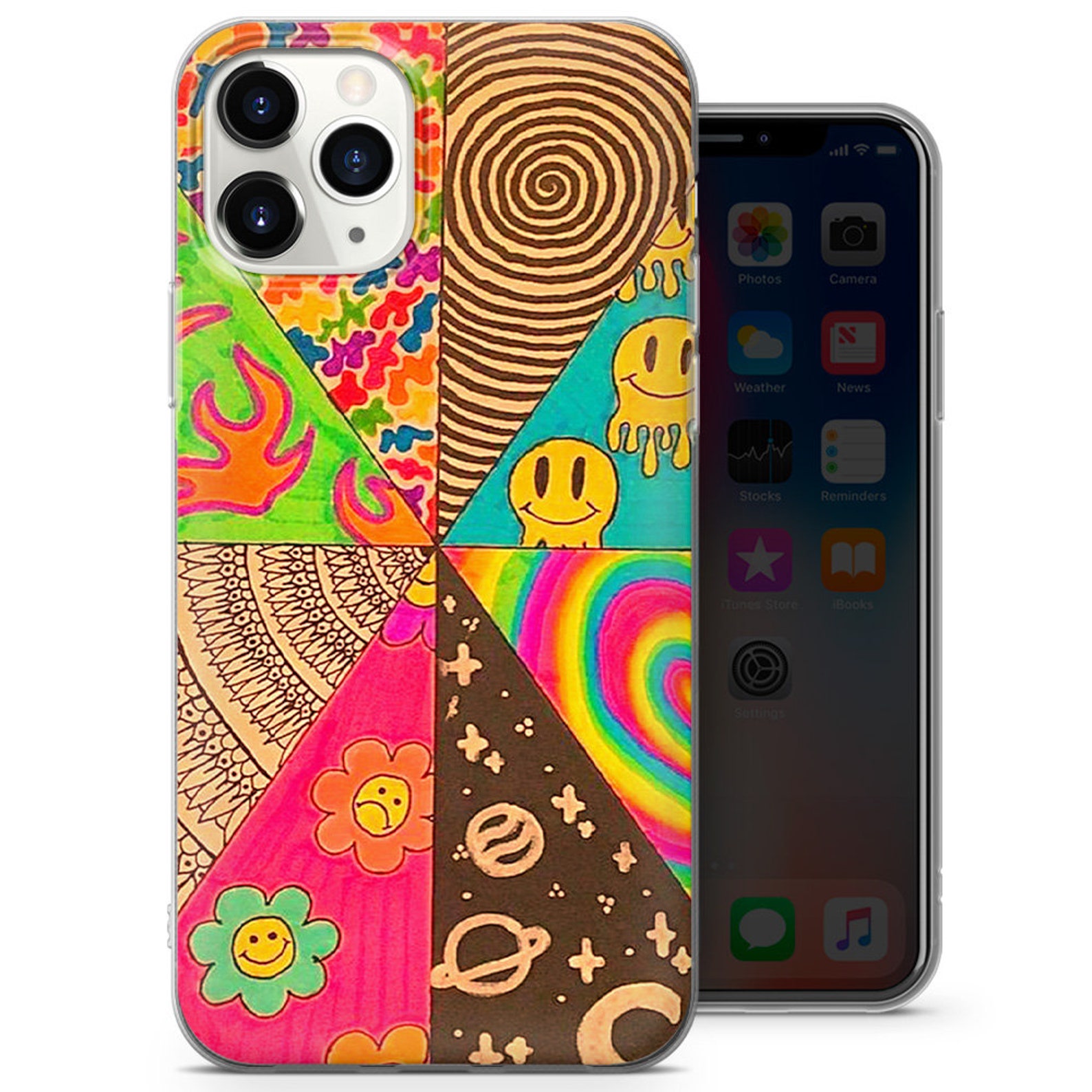 Indie Aesthetic Phone Case Trippy Cover for Iphone 13 12 11 Etsy