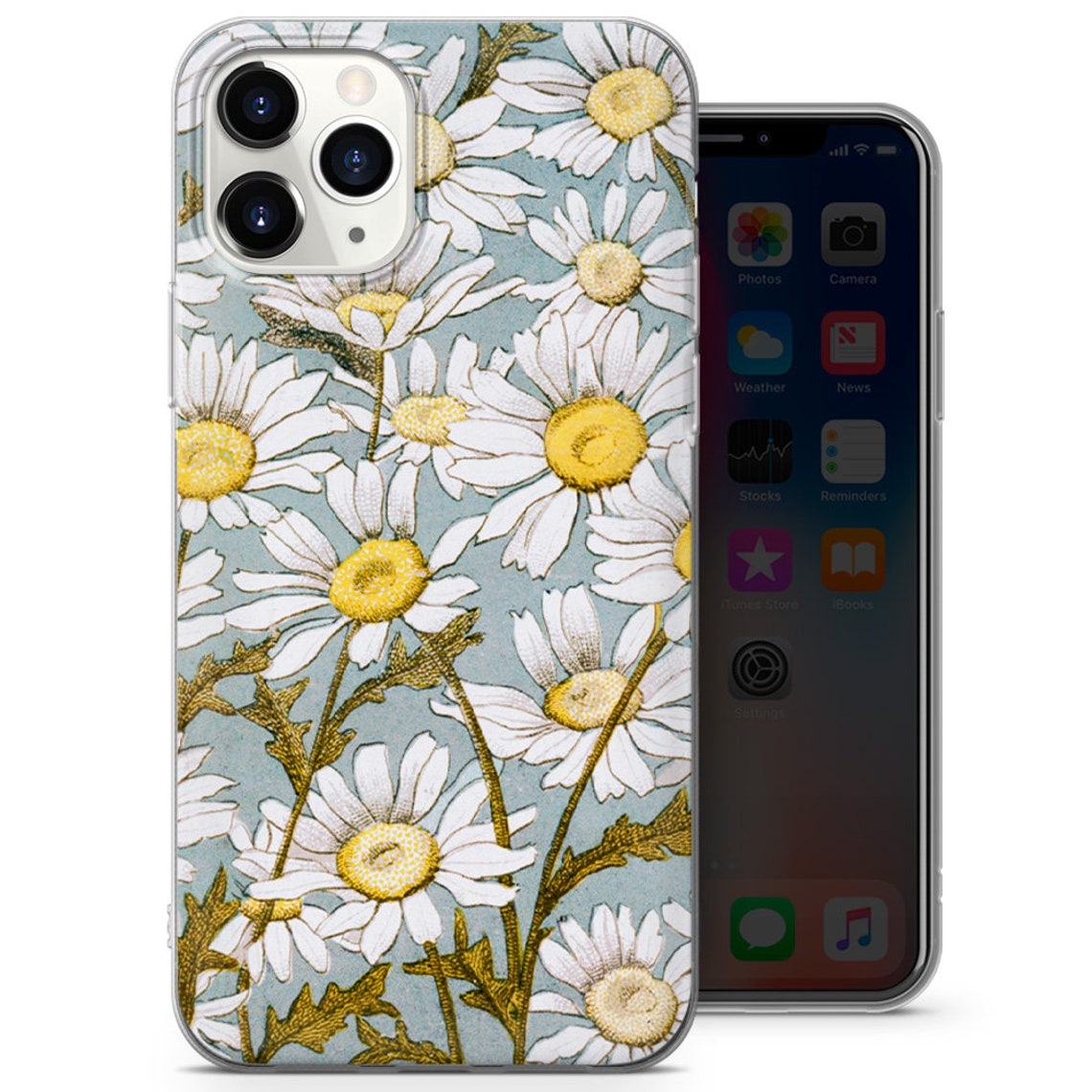 Daisy Flower Phone Case Aesthetic Daisy Cover Iphone 13 12 Etsy