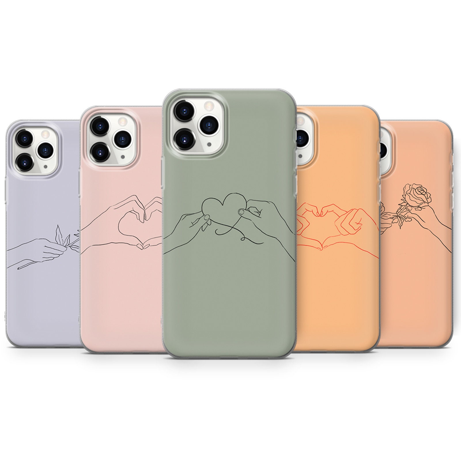 Line Art Phone Case Aesthetic Drawing Cover Fit for iPhone 14 Pro, 13, 12,  11, XR, 8, 7 & Samsung S23, S22, A53, A51, Huawei P20, P30 Lite 