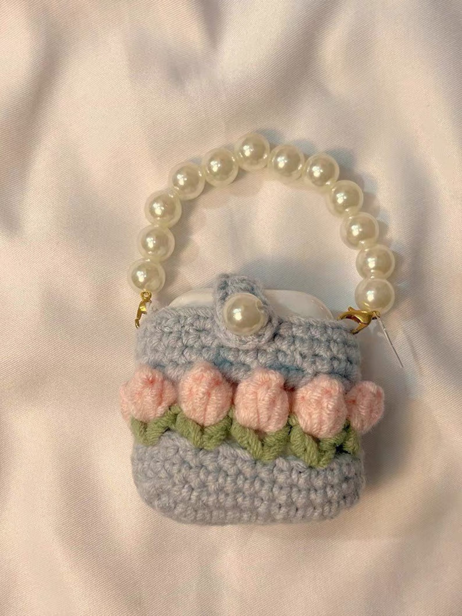 Handmade Crochet Airpods Case/airpods Pro Case Crochet Flowers With Pearls Etsy