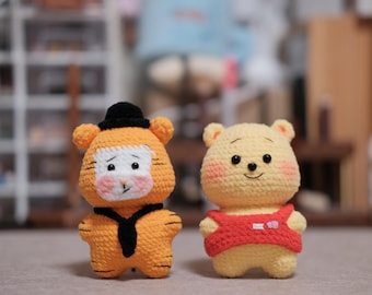 PRONTO PARA ENVIAR – Chaveiros de crochê Disney feitos à mão, Donald e Margarida, Leitão, Pooh, Chip, Dale, Pinóquio, presentes de Bisonho