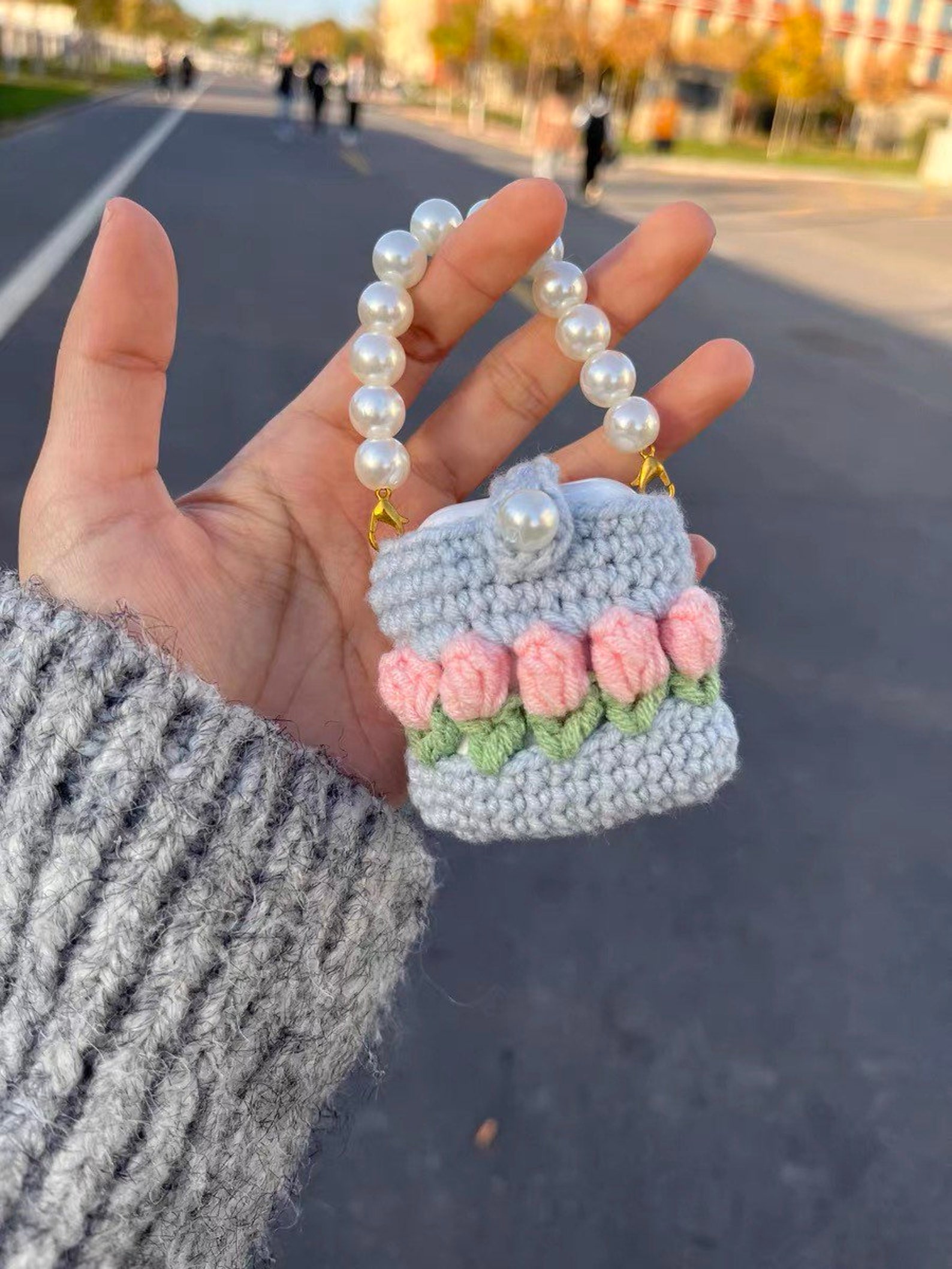 Handmade Crochet Airpods Case/airpods Pro Case Crochet Flowers With Pearls Etsy