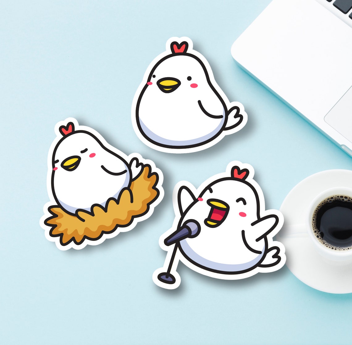 Chicken Stickers Bundle Cute Chicken Stickers Pack Die Cut Etsy