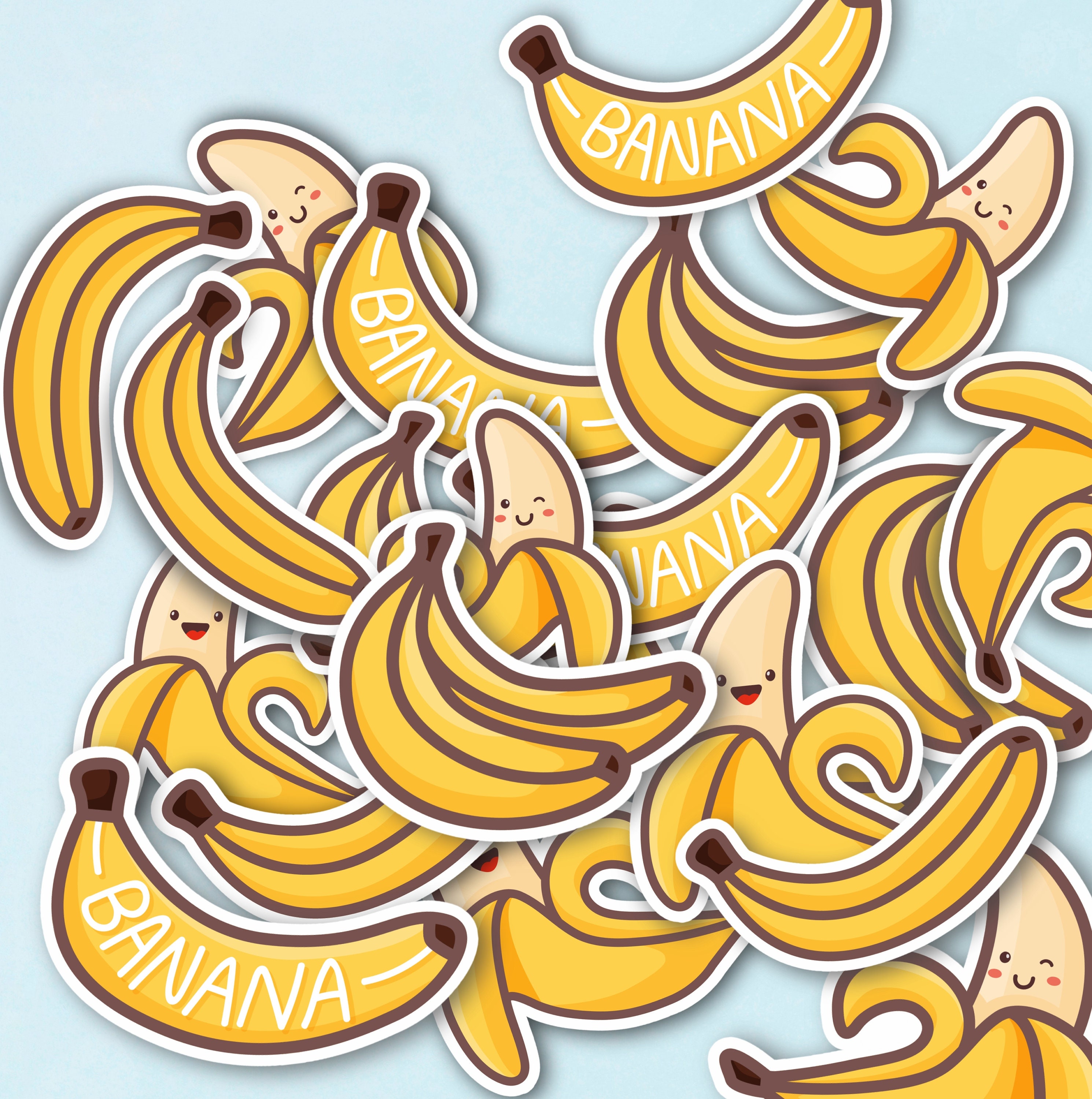 Cute Banana Sticker Set Banana Sticker Pack Journal Etsy