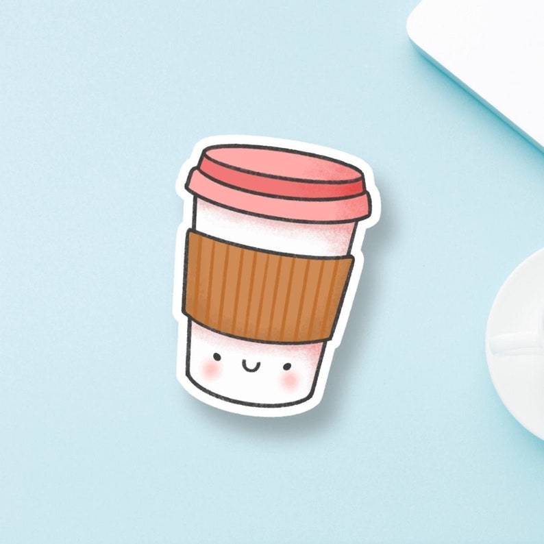 Coffee Cup and Pudding Sticker Boba Sticker Pudding With Etsy