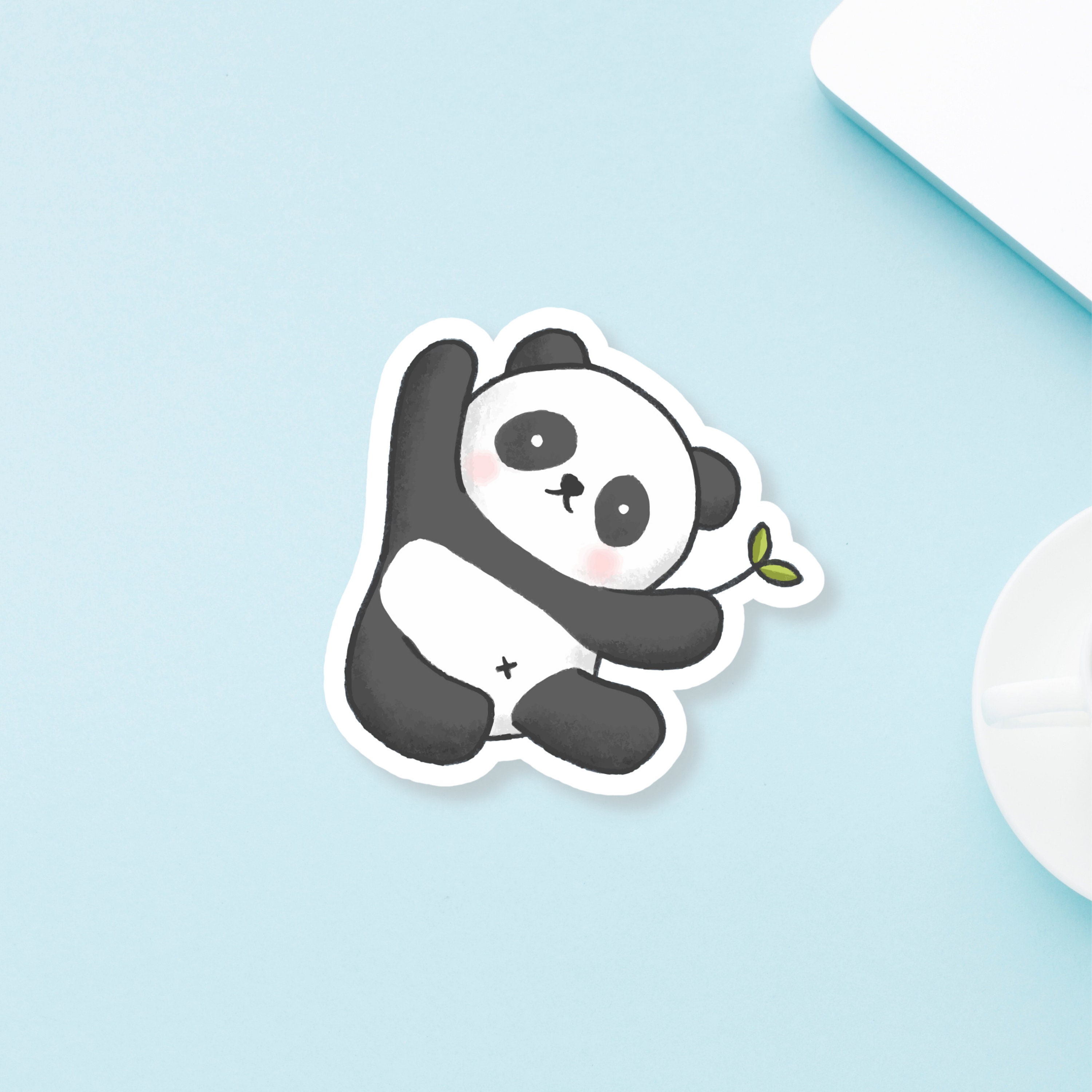 Die-cut sticker, Cute kawaii Panda cub sticker, whit