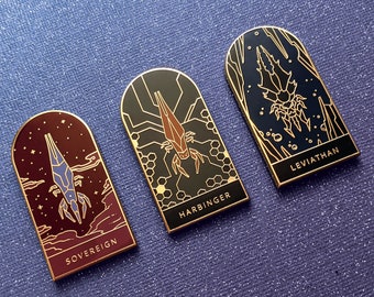 Mass Effect Enamel Pins - Reaper Series - Sovereign / Harbinger / Leviathan