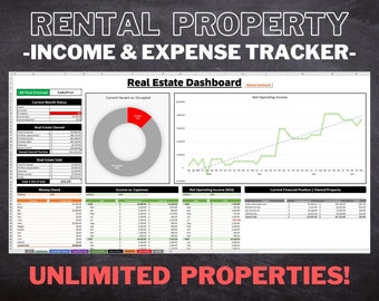 Rental Property Income and Expense Tracker for Unlimited Properties!