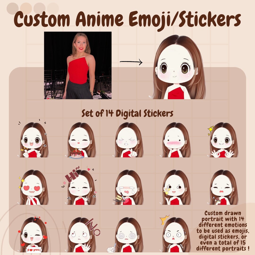 Custom Emotes Custom Stickers Digital Manga Emoji and Etsy
