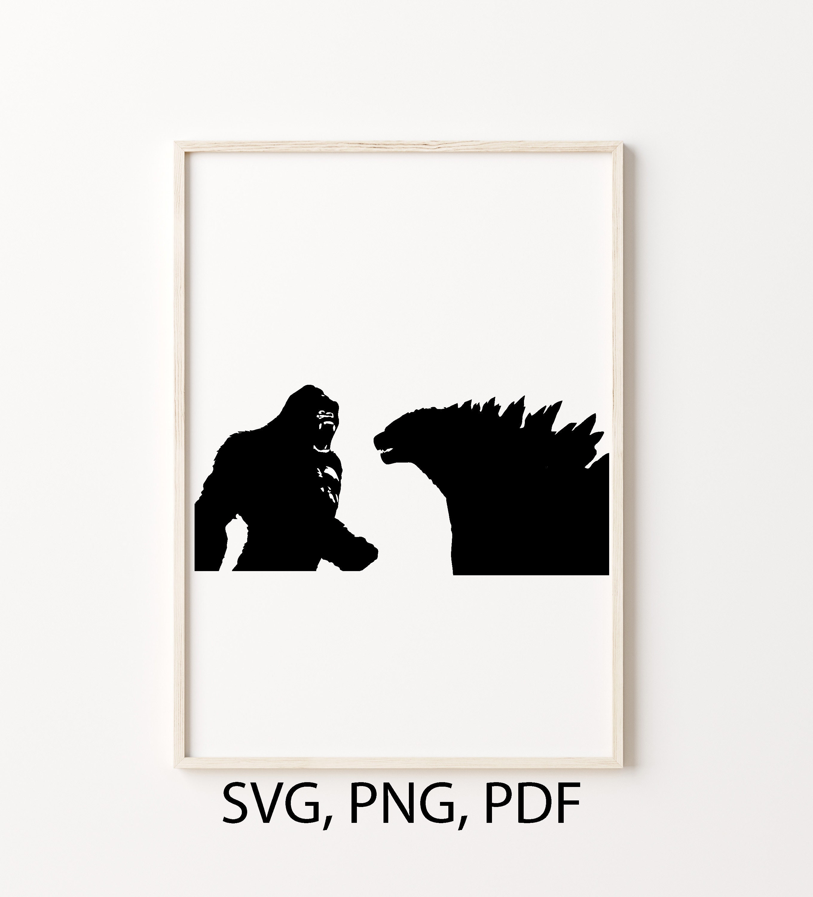 Godzilla and Kong PNG vector art__digital download__Godzilla | Etsy
