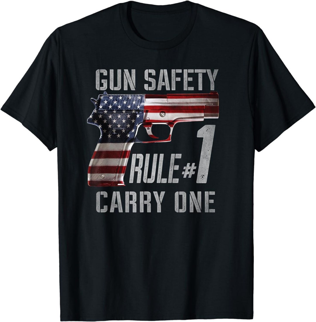 Gun Safety Rule 1 Carry One Pro 2nd Amendment American Flag Unisex T