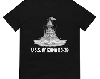Camiseta USS Arizona BB-39: camiseta vintage de acorazado de la Marina, conmemorativa de Pearl Harbor, camiseta gráfica de buque de guerra de la Segunda Guerra Mundial, regalo de historia militar patriótica