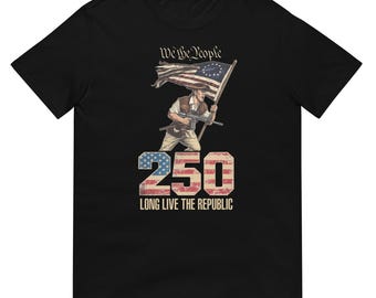 Camiseta Minuteman "Viva la República" - Camiseta del Semiquinto Centenario de América 250 - Camiseta de la Libertad de los Padres Fundadores de 1776 - EE. UU. Patriótico 2026