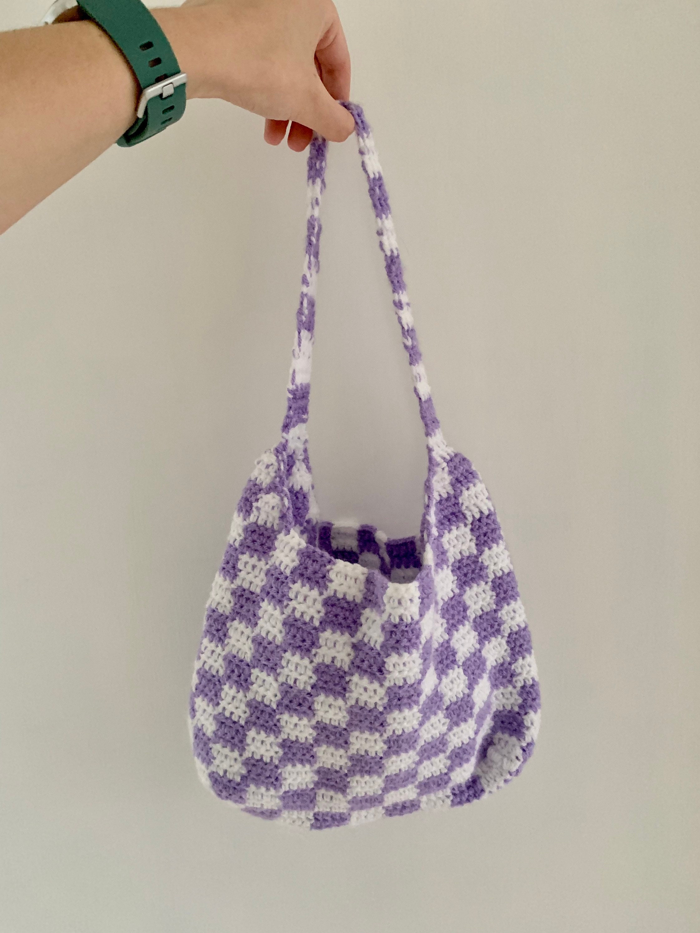 Purple crochet bag hotsell