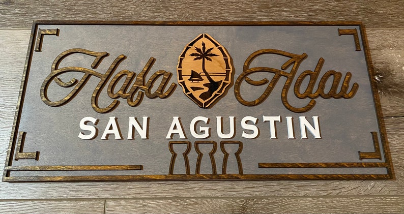 Hafa Adai With Guam Seal Family Sign Wall Decor Home Living Tiosdurvis Lv