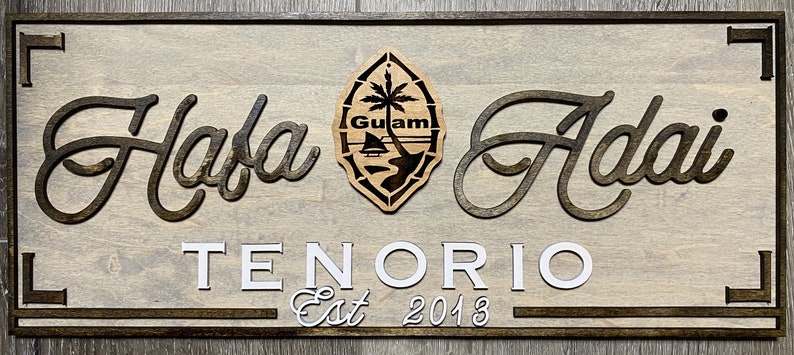 Hafa Adai With Guam Seal Family Sign Wall Decor Home Living Tiosdurvis Lv