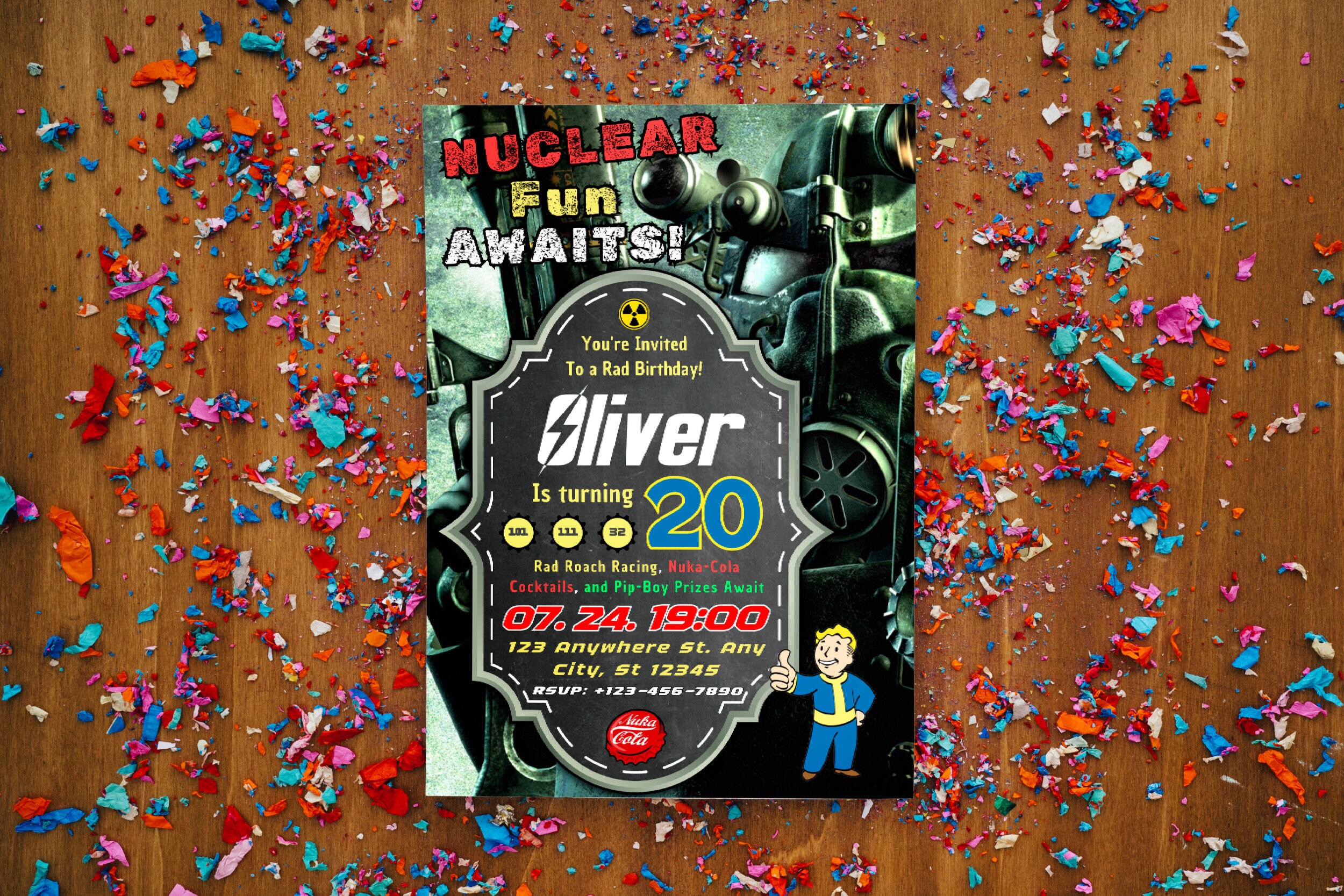 Fallout Birthday Invitation Template Vault Personalized Nerdy Birthday ...