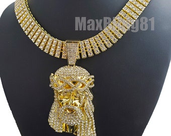 Birthday Gift Free Shipping Fine Gold Jewerly Italian Made Jesus Head Pendant 14K Solid Gold Jesus 3D Design Religious Pendant