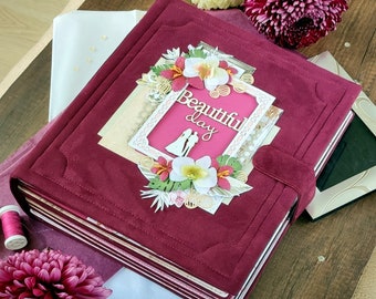 Scrapbook personalized wedding Photo album, bridal keepsake, romantic memory book, Engagement & Anniversary gifts